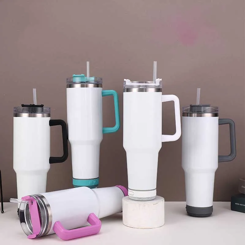 Sublimation Mug Blank - 40オンス昇華プリント対応タンブラー ステンレス製真空断熱ミュージックカップ ワイヤレスオーディオスピーカー ステレオウォーターボトル 車用カップ マグカップ