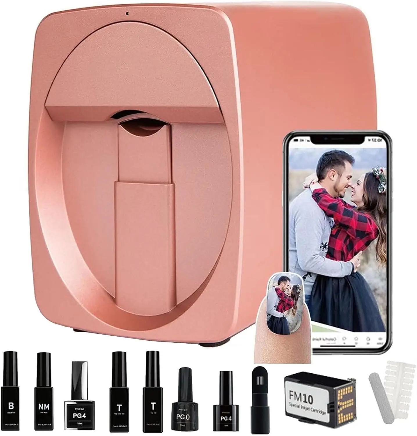 Commercial Digital Printing Machine - O2nails ネイルプリンターマシンキット-3Dネイルアートデジタルモバイルプリンター（サロン＆ホーム用）、WiFi/DIYデザイン、30秒高速印刷＆硬化