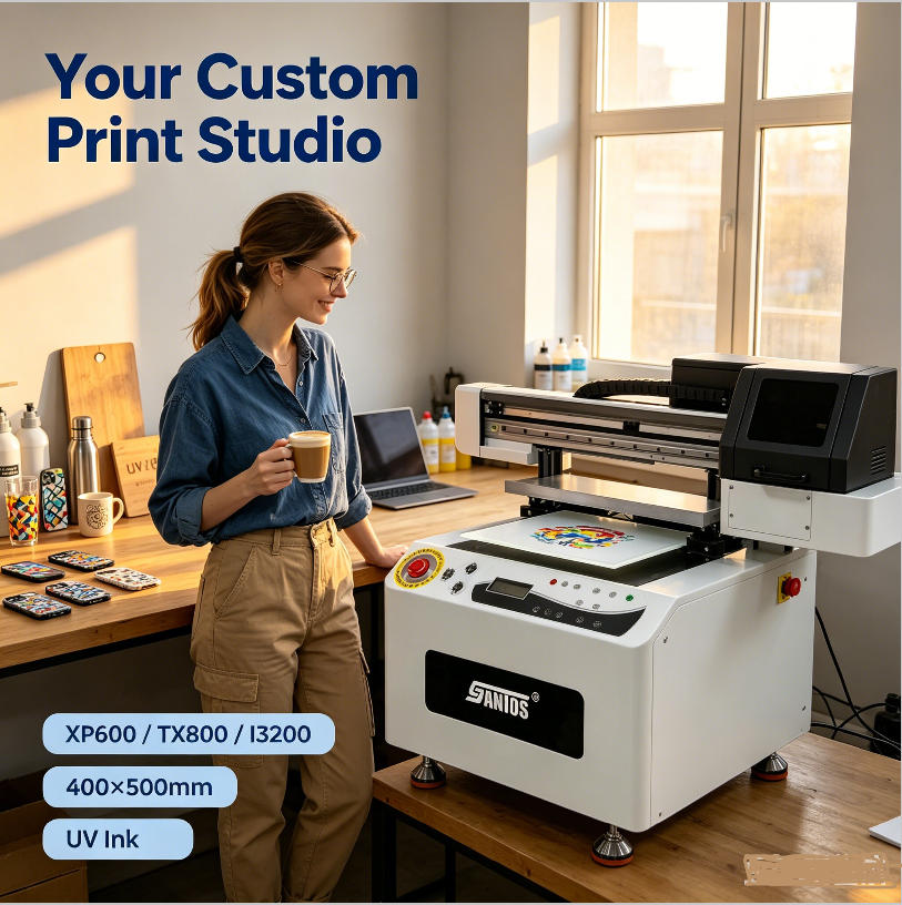 Commercial Digital Printing Machine - 40×50cm 業務用自動デジタルUVフラットベッドプリンター、省エネCMYKホワイトカラーロールツーロール印刷機
