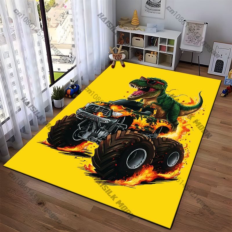 21サイズの恐竜が燃えるようなモンスタートラックを運転するプ - Printing Commercial Drive のレビューと価格