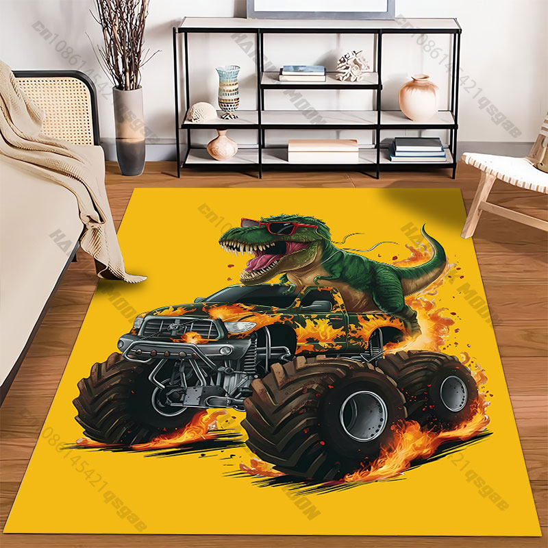 21サイズの恐竜が燃えるようなモンスタートラックを運転するプ - Printing Commercial Drive のレビューと価格