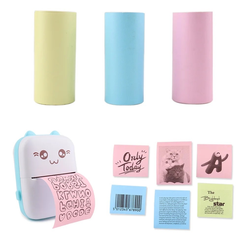 感熱紙ミニ印刷自己粘着ラベルステッカーミニプリンタポーズマシ - Heat Transfer Vinyl Roll のレビューと価格