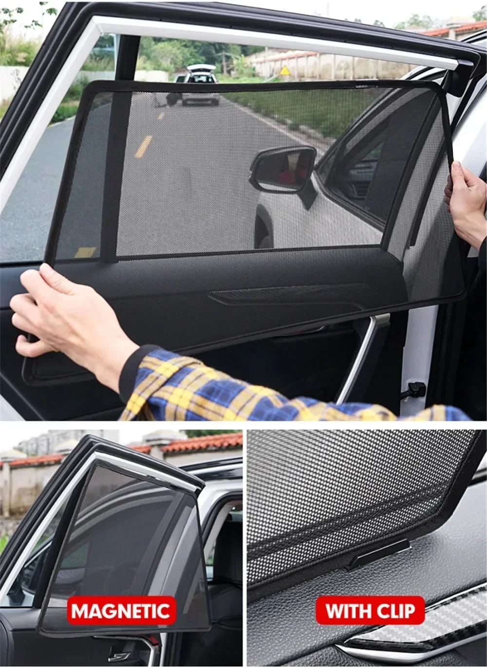 カスタム磁気車の窓サンシェードキャデラック XT5 2017 - Screen Printing Frame Mesh のレビューと価格